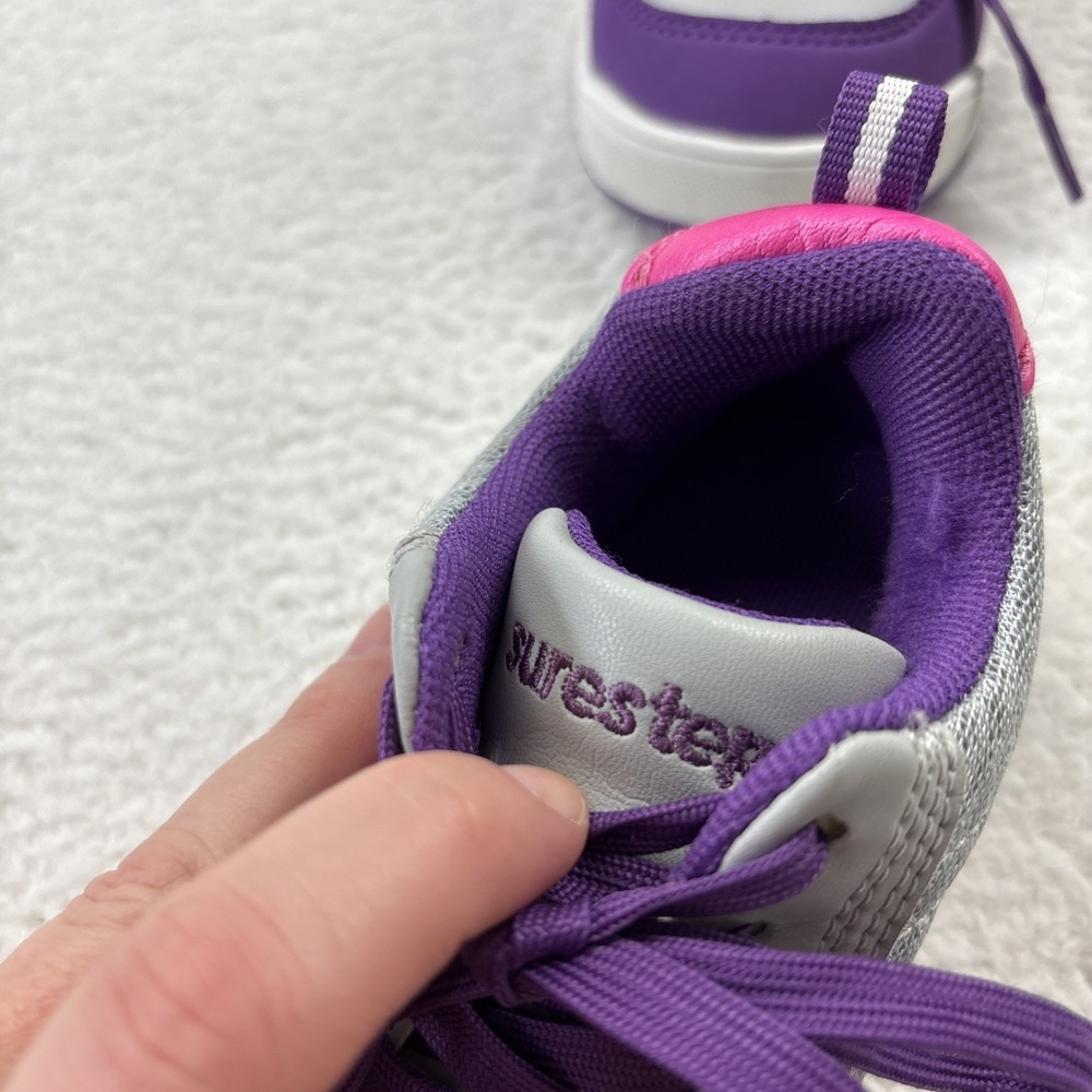 SURESTEP Toddler SMO/AFO Compatible Shoes Size 6 Purple/Pink Girls Wide Sneakers - Picture 7 of 10